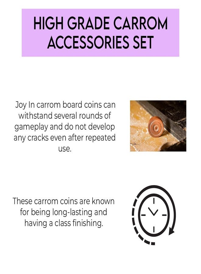 Fratelli Carrom Playing Coins and Powder for Kids and Adult| 24 Wooden Coins | 1 Striker | 1 Urea Powder SSTP,Multicolor - Image 3